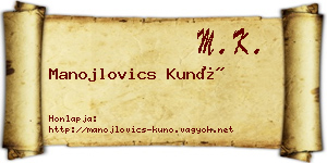 Manojlovics Kunó névjegykártya